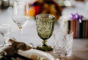 An elegant table setting featuring various glassware for a refined dining experience.